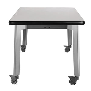 Titan Mobile Table, 42" x 54", Standard High Pressure Laminate Top with Particleboard Core and T-Mold Edge