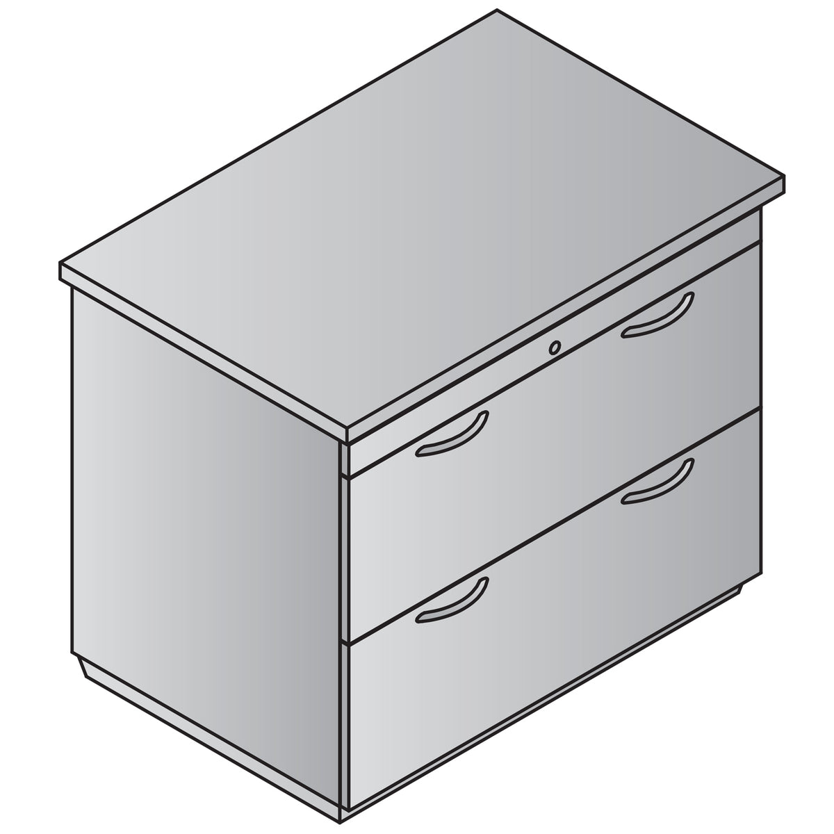 Tuxedo 2-Drawer Lateral File, 36" W x 24" D x 30" H