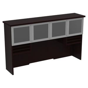 Tuxedo 72" Hutch with Glass Doors, 72" W x 16" D x 42" H