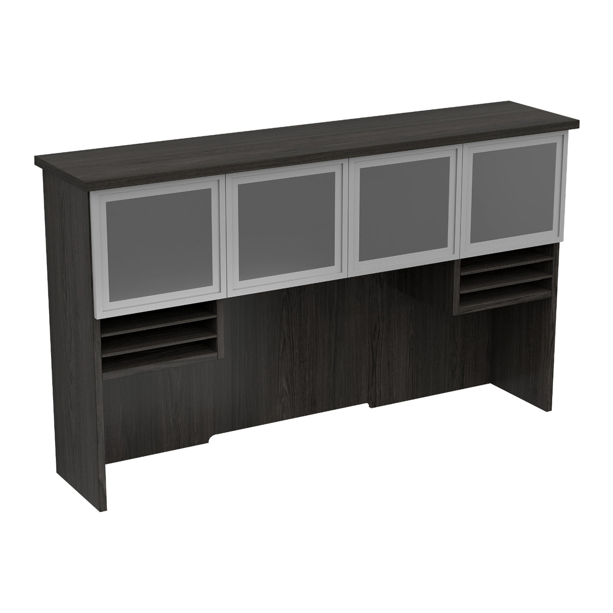 Tuxedo 72" Hutch with Glass Doors, 72" W x 16" D x 42" H