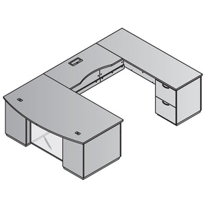 Tuxedo U-Shape with Bridge on Right, 72" x 114"