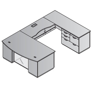 Tuxedo U-Shape with Right Bridge and Multi-File Pedestal