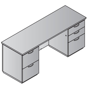 Tuxedo Double Pedestal Credenza, 72" x 36"