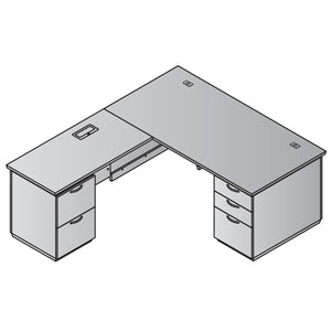 Tuxedo L-Shape with Left Return, 66" x 78"