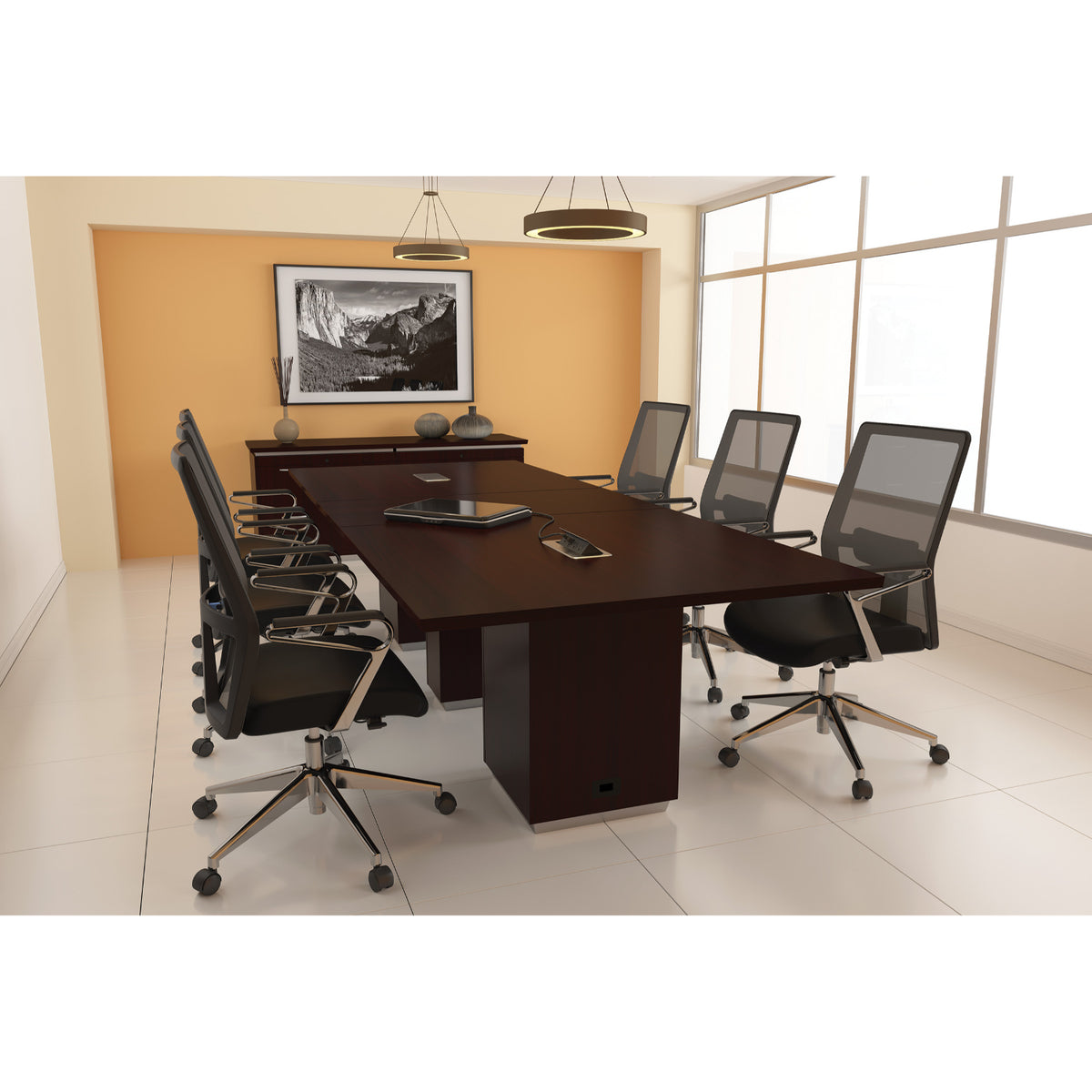 Tuxedo Rectangular Table, 120" x 48", Matching Top and Base