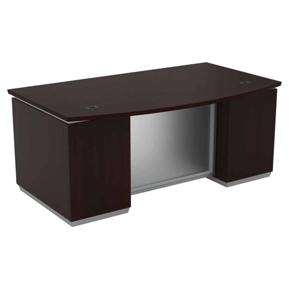 Tuxedo Bow Front Double Pedestal Desk, 72" x 42"