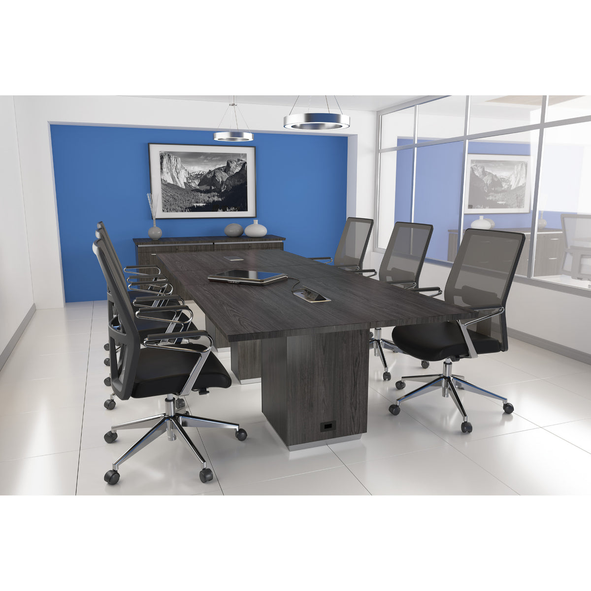 Tuxedo Rectangular Table, 120" x 48", Matching Top and Base