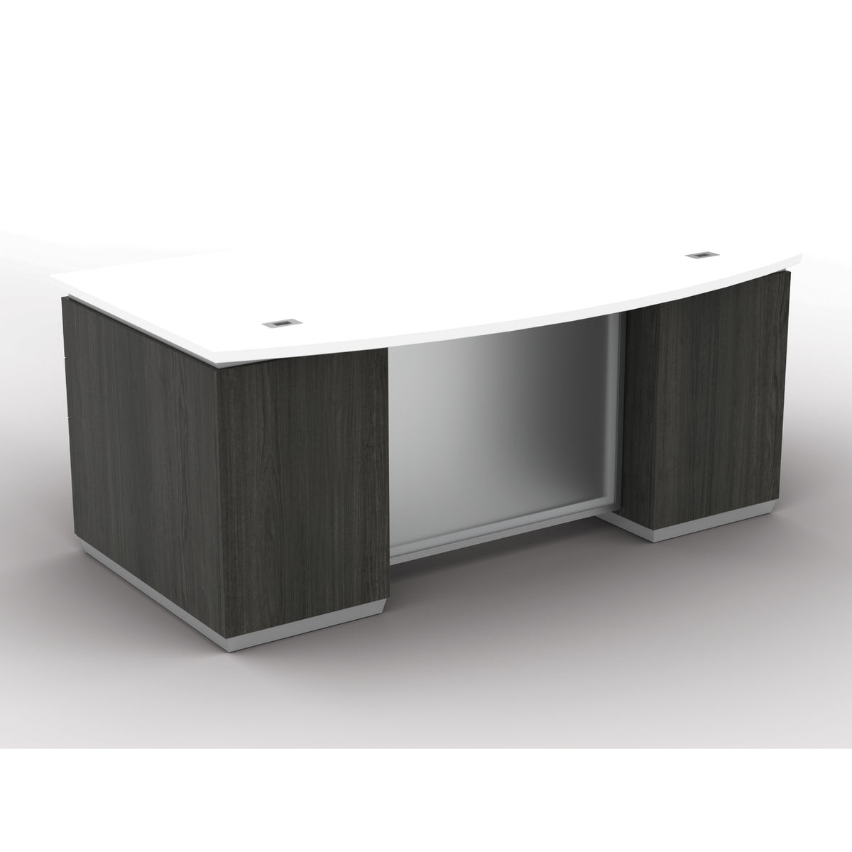Tuxedo Bow Front Double Pedestal Desk, 72" x 42"