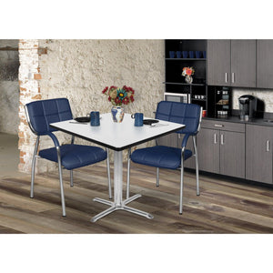 Cain 42" Square X-Base Breakroom Table, 29" Dining Height