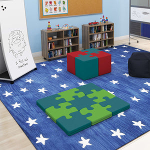 Tinker All Foam Soft Seating Puzzle Piece Set of 4, Ottoman