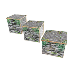 Nature View Small Stone Wall Bench, 10" H