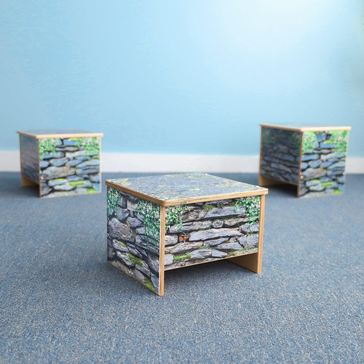 Nature View Small Stone Wall Bench, 10" H