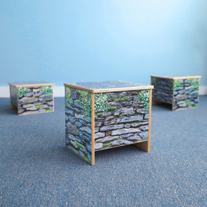 Nature View Small Stone Wall Bench, 14" H