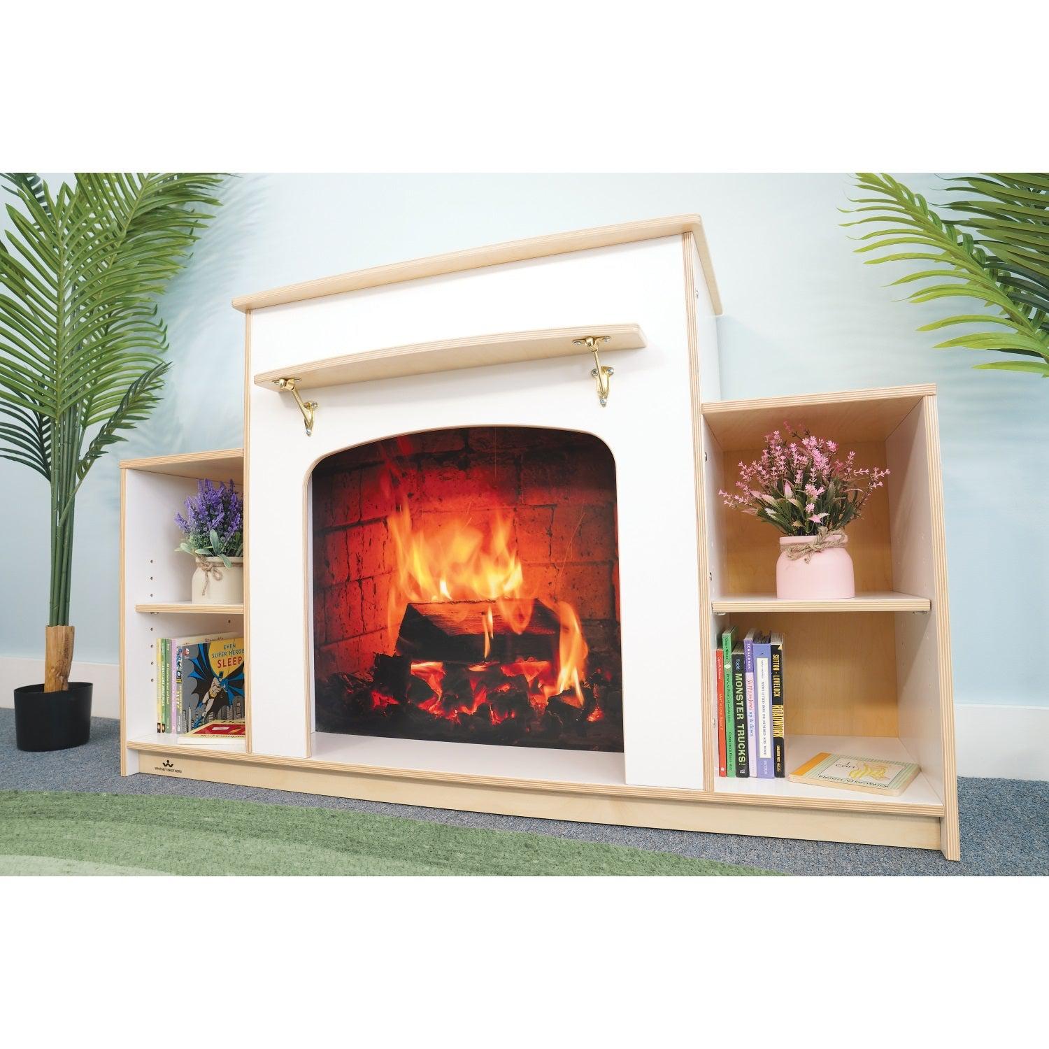 Warm And Welcoming Fireplace, White
