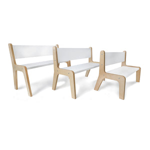 Whitney Plus White Bench, 10" H