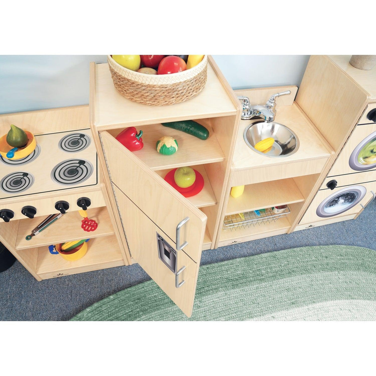 Let's Play Toddler Kitchen Ensemble, Natural Finish
