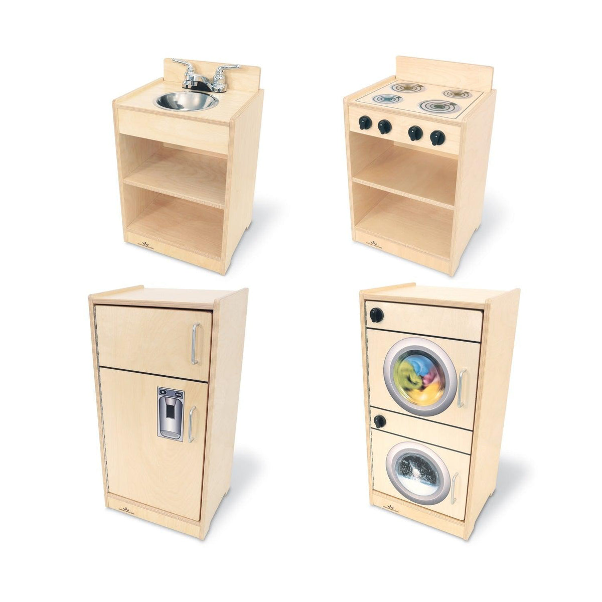 Let's Play Toddler Kitchen Ensemble, Natural Finish