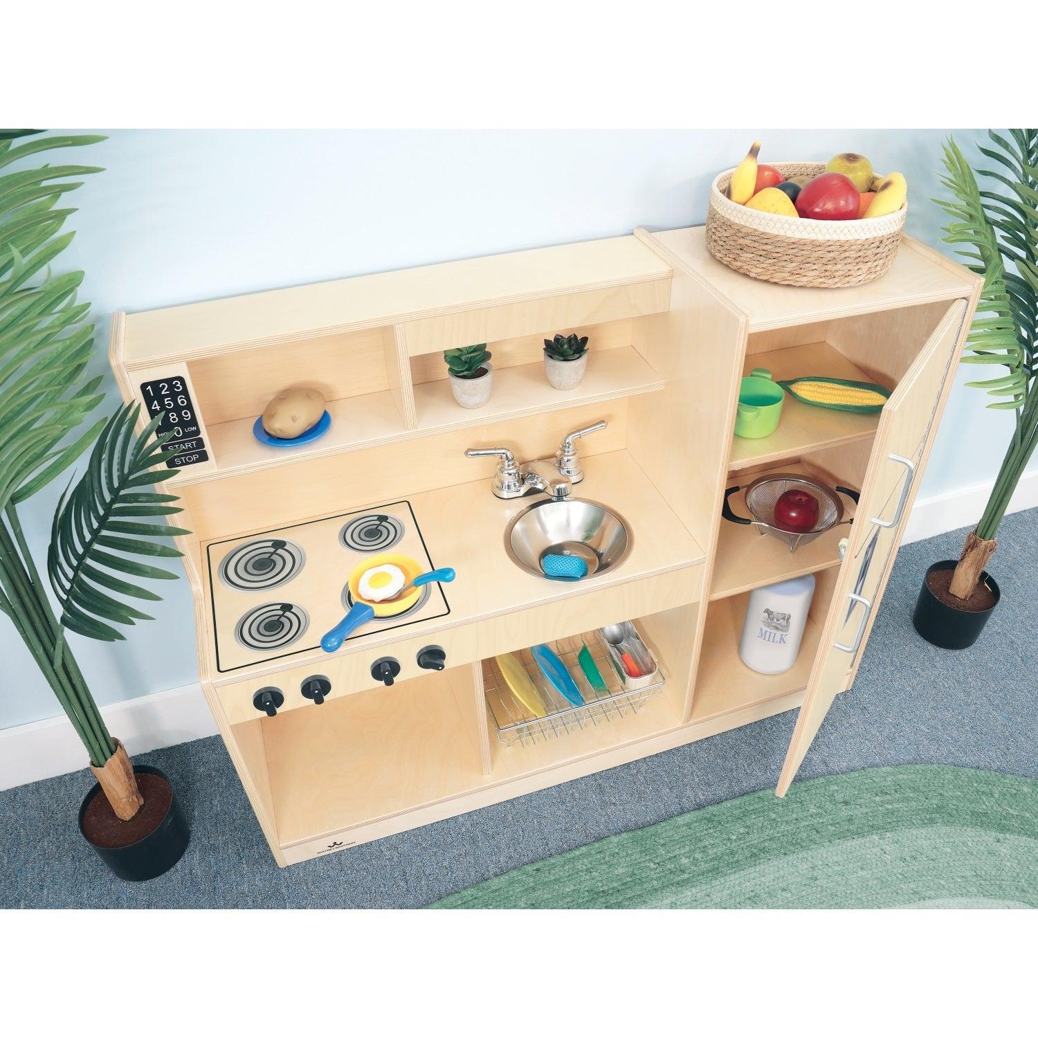 Let's Play Toddler Kitchen Combo, Natural Finish