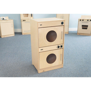 Contemporary Kitchen Washer and Dryer, Natural Finish