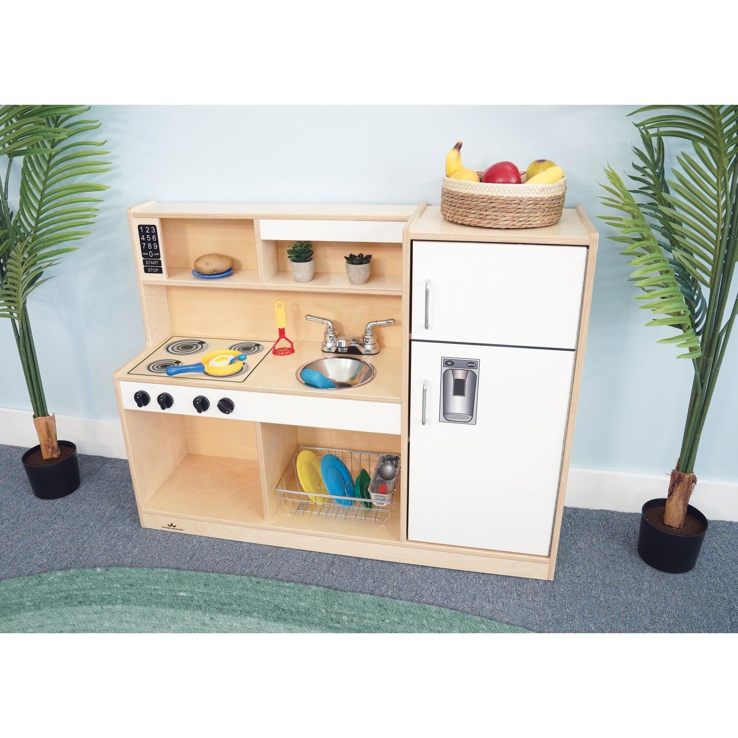 Let's Play Toddler Kitchen Combo, Natural/White