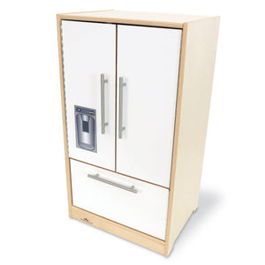 Contemporary Kitchen Refrigerator, Natural/White