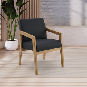 Medium Oak Finish Visitor's Chair with Memory Foam Seat,Silver Ion Technology Dillon Fabric Upholstery