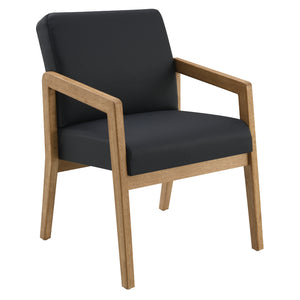 Medium Oak Finish Visitor's Chair with Memory Foam Seat,Silver Ion Technology Dillon Fabric Upholstery