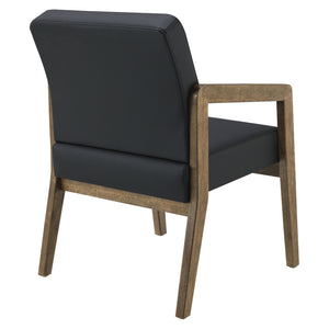 Park City Finish Visitor's Chair with Memory Foam Seat, Black Faux Leather Upholstery