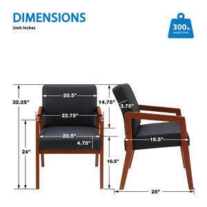 Cherry Finish Visitor's Chair with Memory Foam Seat, Silver Ion Technology Dillon Fabric Upholstery