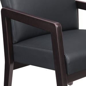 Espresso Finish Visitor's Chair with Memory Foam Seat, Silver Ion Technology Dillon Fabric Upholstery