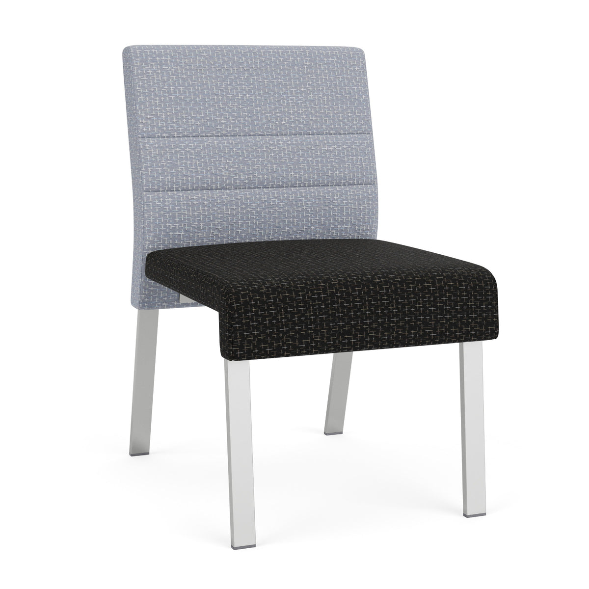 Waterfall Collection Reception Seating, Armless Guest Chair, Leg Base, 400 lb. Capacity, Designer Fabric Upholstery, FREE SHIPPING