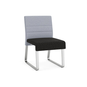 Waterfall Collection Reception Seating, Armless Guest Chair, Sled Base, 400 lb. Capacity, Designer Fabric Upholstery, FREE SHIPPING
