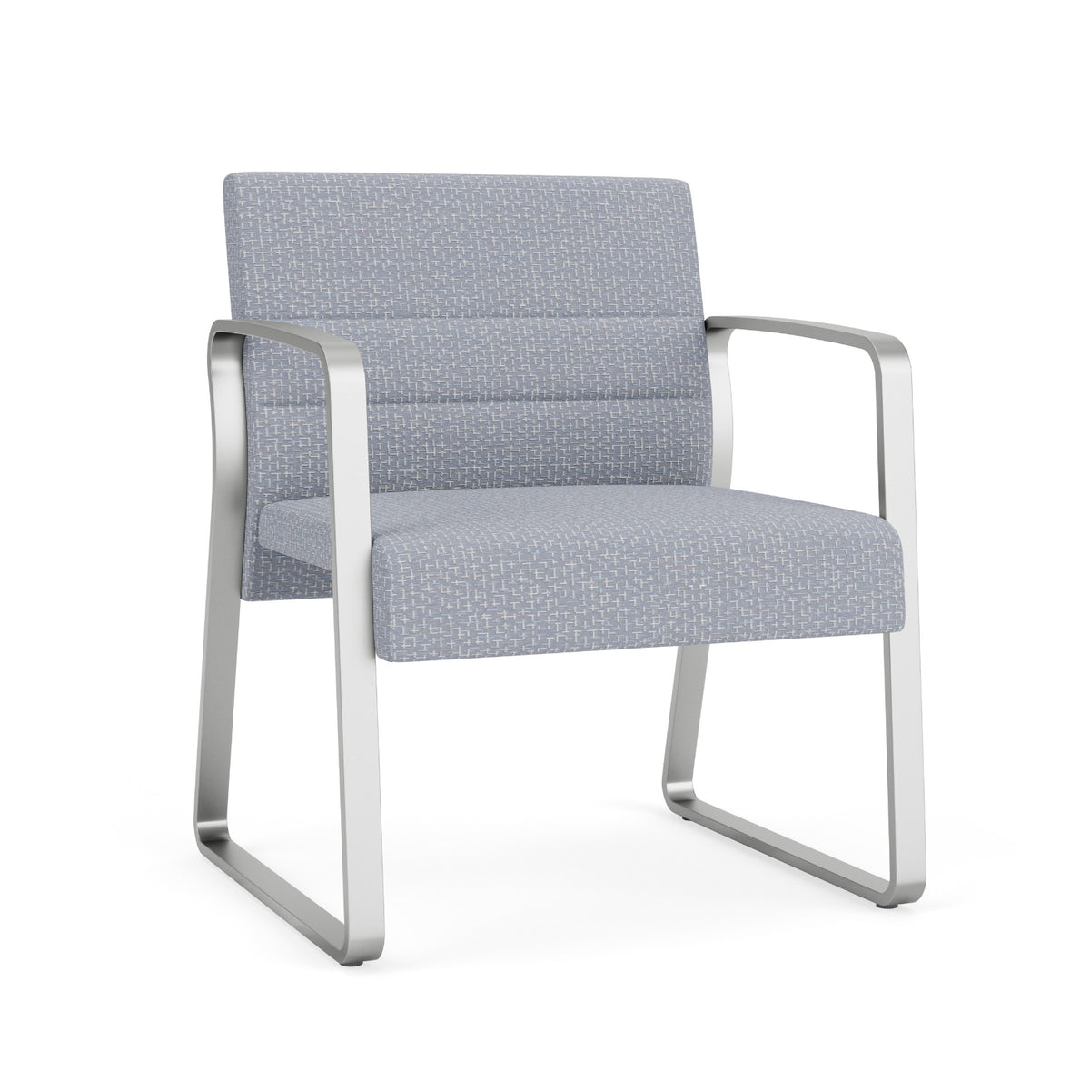 Waterfall Collection Reception Seating, Oversize Guest Chair, Sled Base, 500 lb. Capacity, Designer Fabric Upholstery, FREE SHIPPING