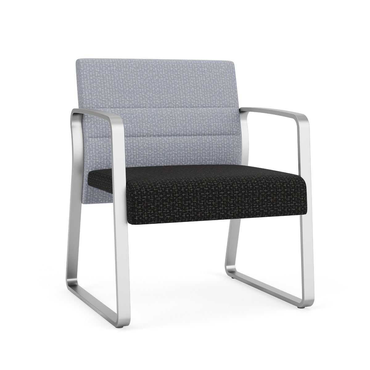 Waterfall Collection Reception Seating, Oversize Guest Chair, Sled Base, 500 lb. Capacity, Designer Fabric Upholstery, FREE SHIPPING