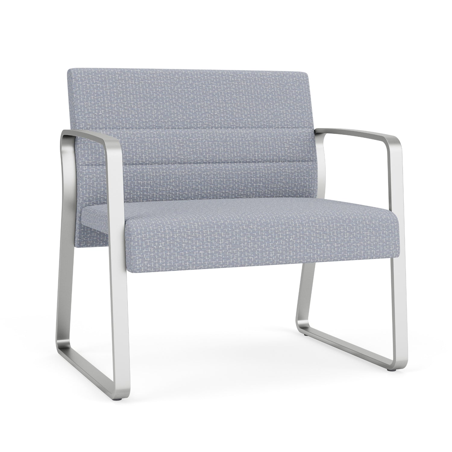 Waterfall Collection Reception Seating, Bariatric Chair, Sled Base, 750 lb. Capacity, Designer Fabric Upholstery, FREE SHIPPING