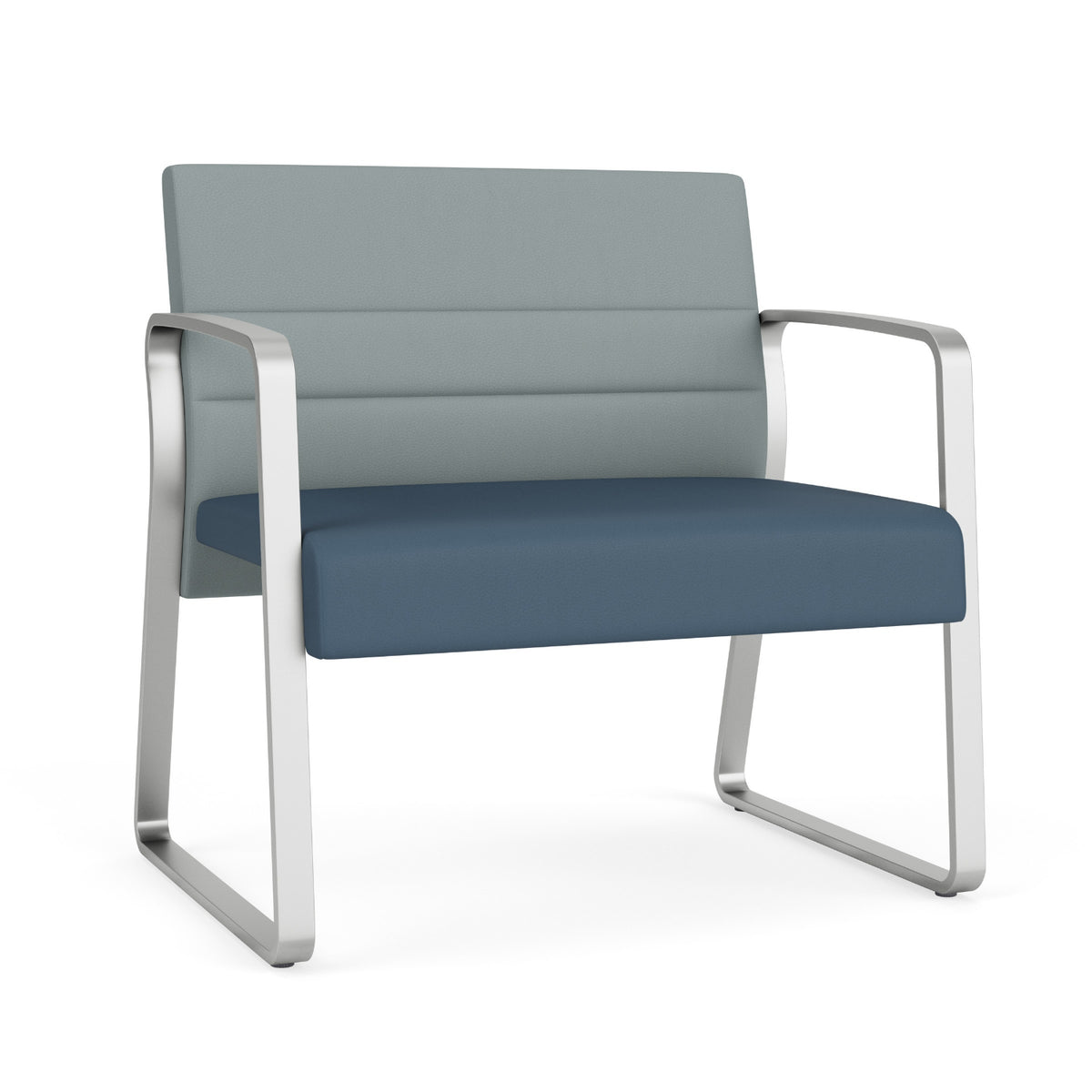 Waterfall Collection Reception Seating, Bariatric Chair, Sled Base, 750 lb. Capacity, Standard Vinyl Upholstery, FREE SHIPPING