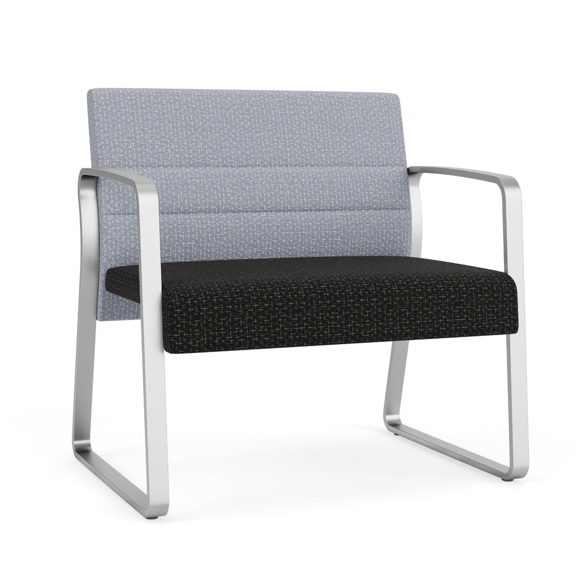 Waterfall Collection Reception Seating, Bariatric Chair, Sled Base, 750 lb. Capacity, Designer Fabric Upholstery, FREE SHIPPING