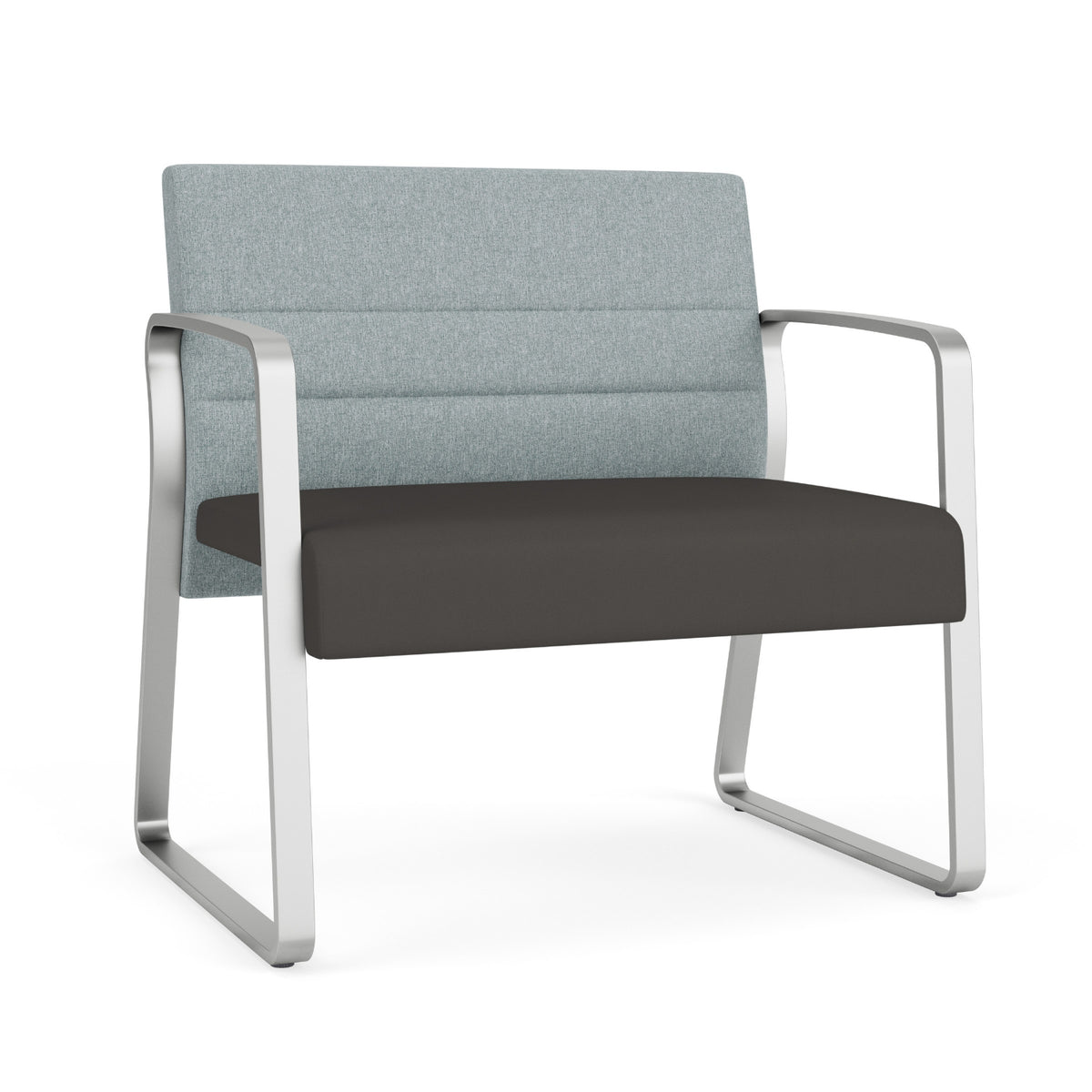 Waterfall Collection Reception Seating, Bariatric Chair, Sled Base, 750 lb. Capacity, Healthcare Vinyl Upholstery, FREE SHIPPING