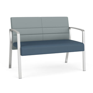 Waterfall Collection Reception Seating, Loveseat, Leg Base, 550 lb. Capacity, Standard Vinyl Upholstery, FREE SHIPPING