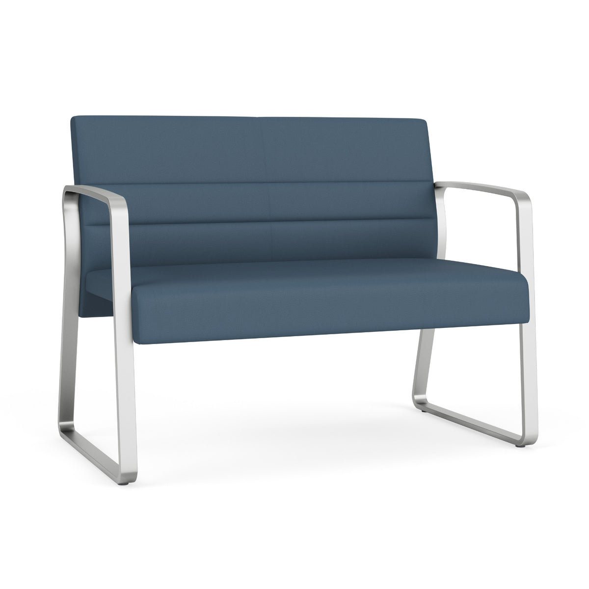 Waterfall Collection Reception Seating, Loveseat, Sled Base, 550 lb. Capacity, Standard Vinyl Upholstery, FREE SHIPPING