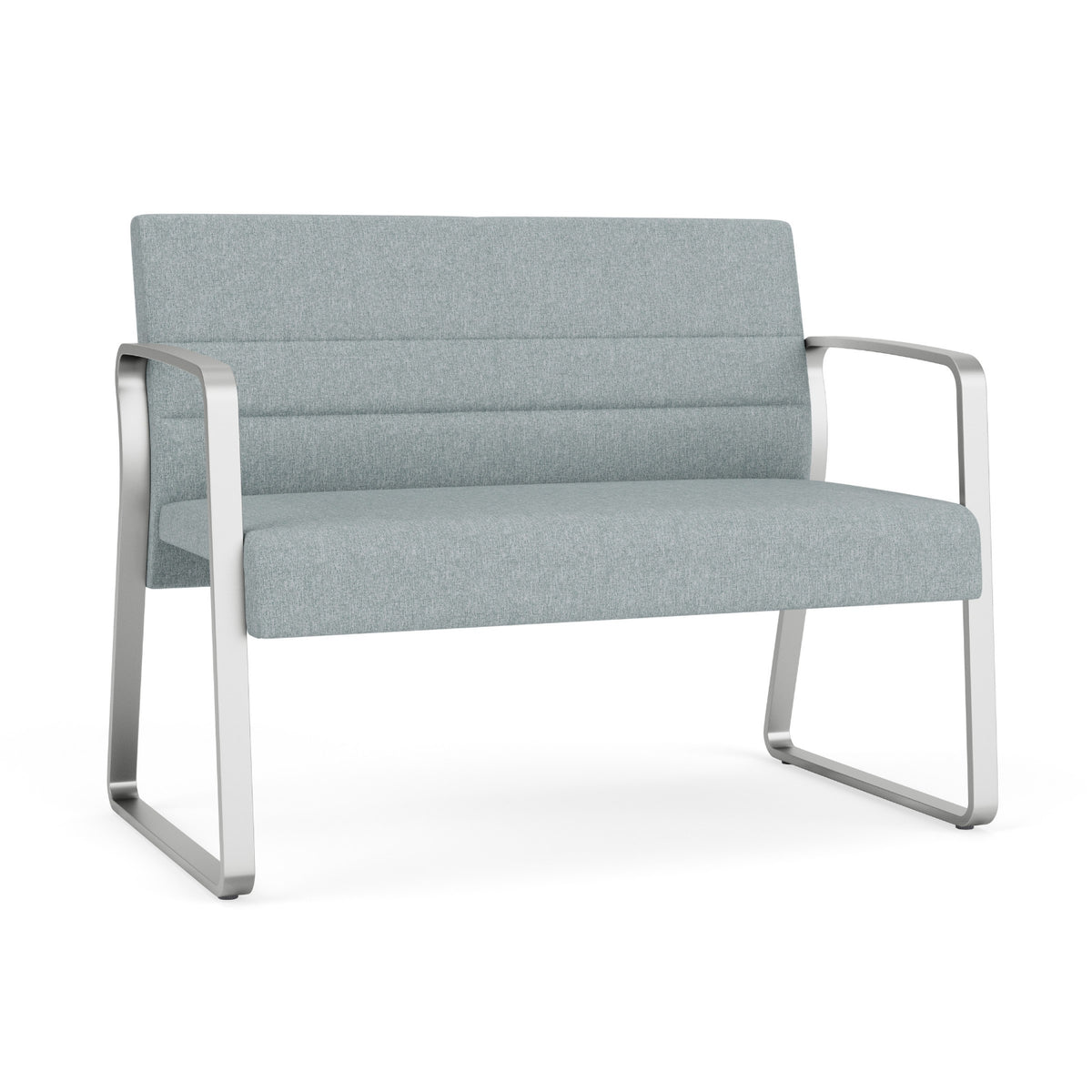 Waterfall Collection Reception Seating, Loveseat, Sled Base, 550 lb. Capacity, Healthcare Vinyl Upholstery, FREE SHIPPING