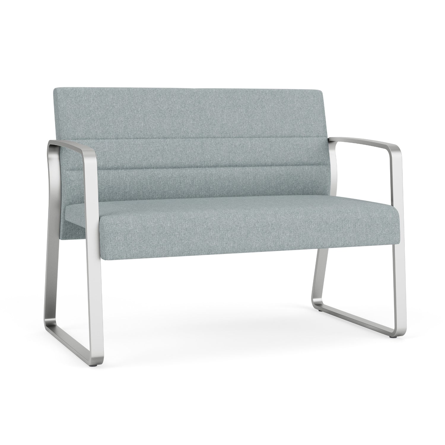 Waterfall Collection Reception Seating, Loveseat, Sled Base, 550 lb. Capacity, Healthcare Vinyl Upholstery, FREE SHIPPING