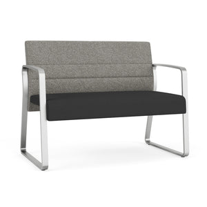 Waterfall Collection Reception Seating, Loveseat, Sled Base, 550 lb. Capacity, Standard Fabric Upholstery, FREE SHIPPING