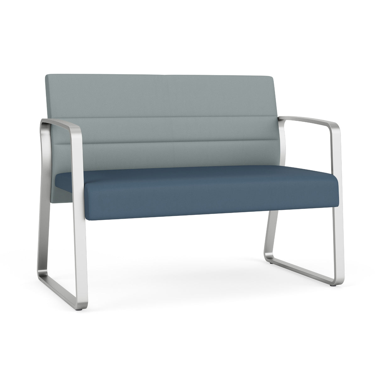 Waterfall Collection Reception Seating, Loveseat, Sled Base, 550 lb. Capacity, Standard Vinyl Upholstery, FREE SHIPPING