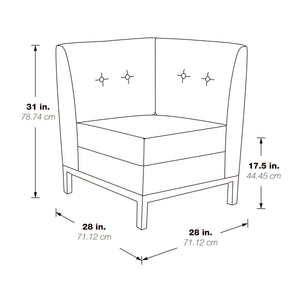 Wall Street Corner Chair with Chrome Base