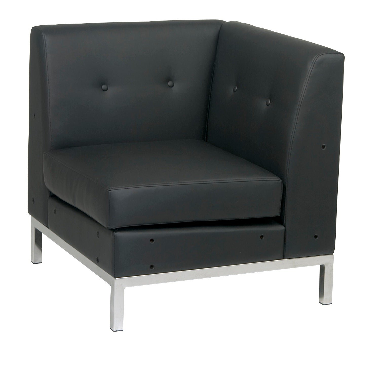 Wall Street Corner Chair with Chrome Base