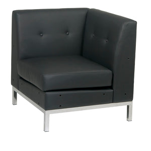 Wall Street Corner Chair with Chrome Base