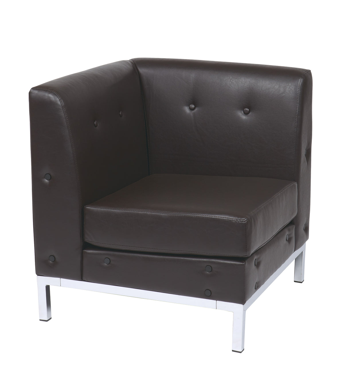 Wall Street Corner Chair with Chrome Base