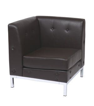 Wall Street Corner Chair with Chrome Base