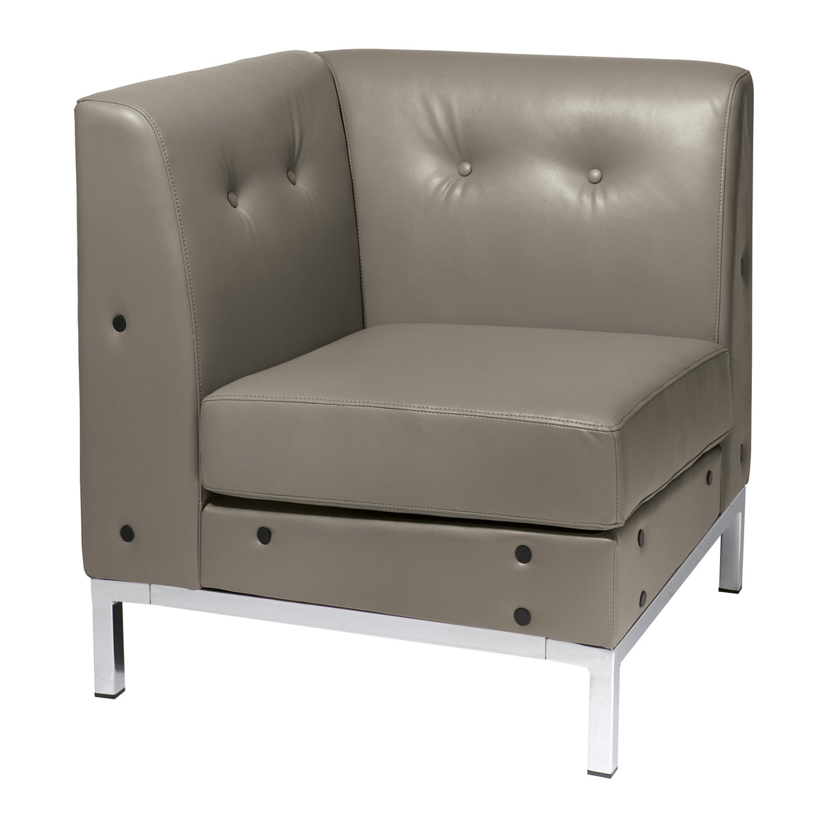 Wall Street Corner Chair with Chrome Base